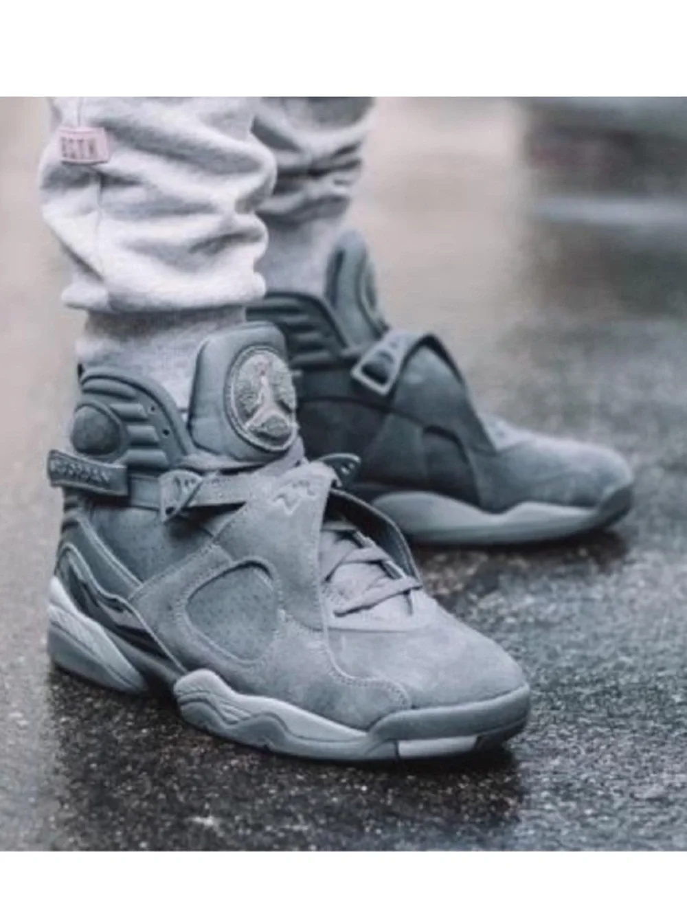 Nike Air Jordan 8 Cool Grey Suede Sz 10